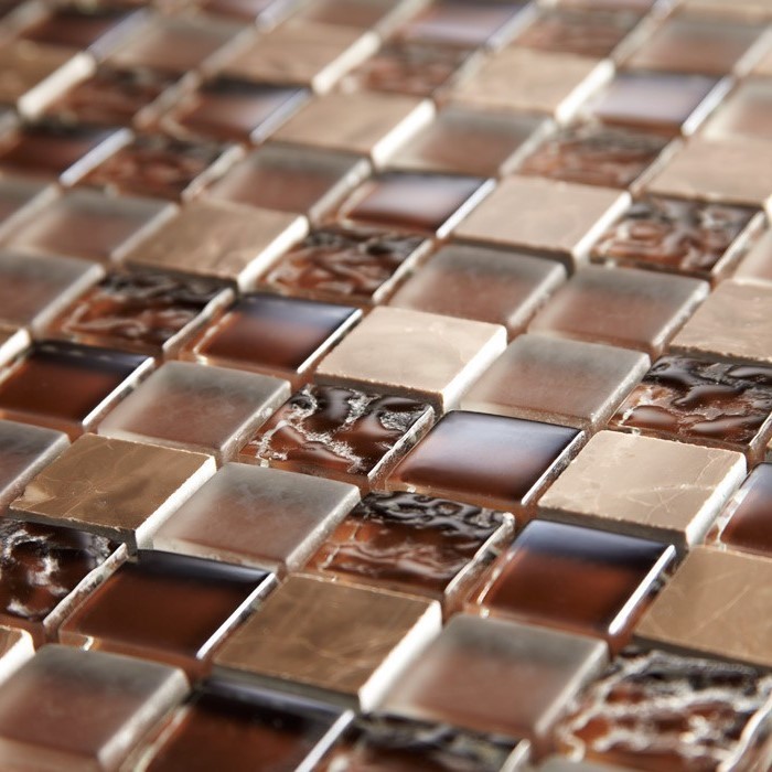 Chocolate Marble & Glass 23mm