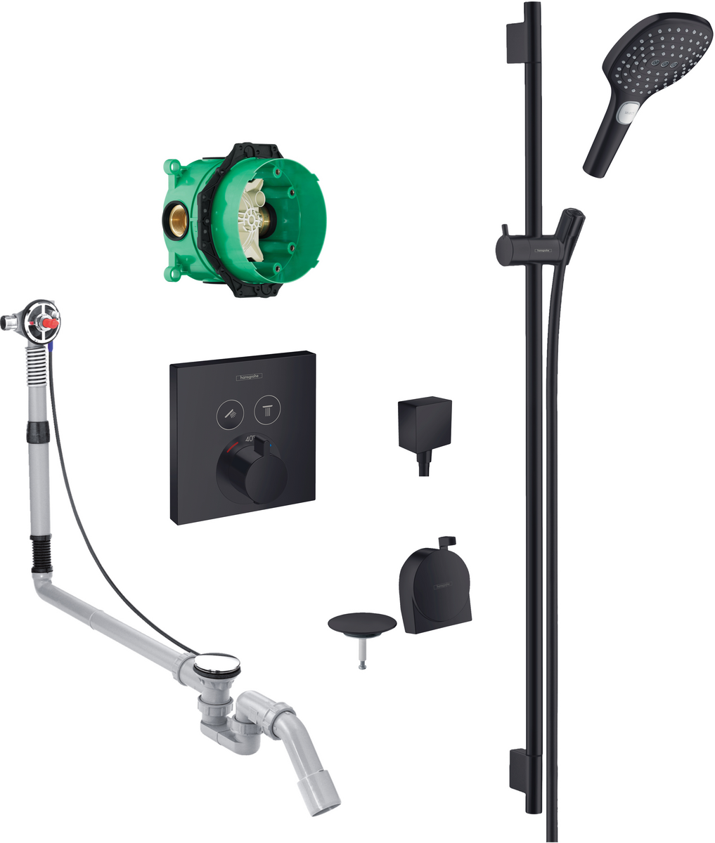 Square Select Concealed Valve With Raindance Select Rail Kit And Exafill