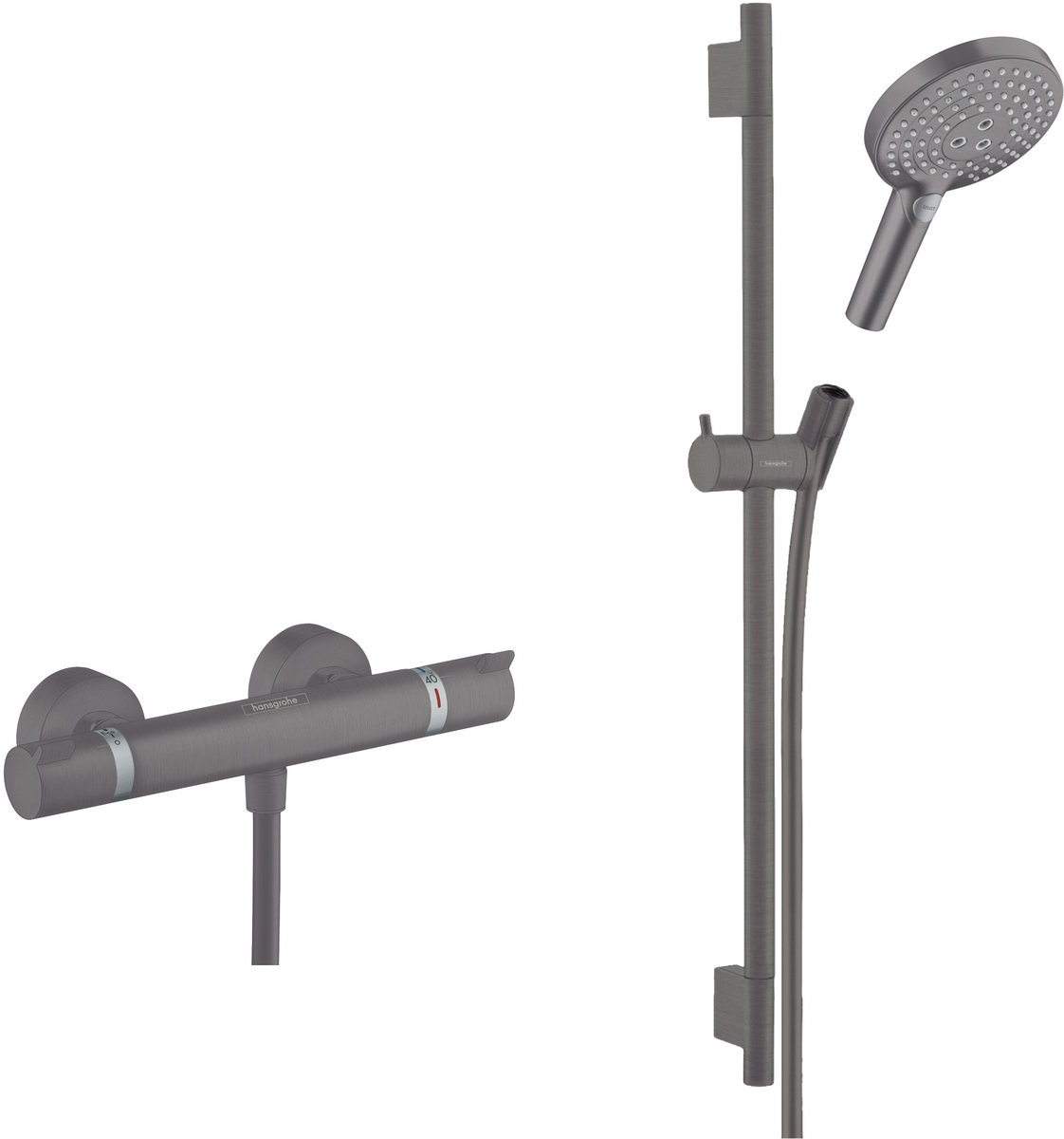Ecostat Comfort exposed valve with Raindance Select rail kit