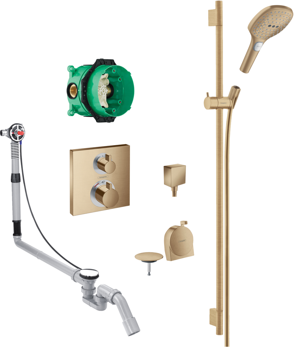 Square concealed valve with Raindance Select rail kit and Exafill