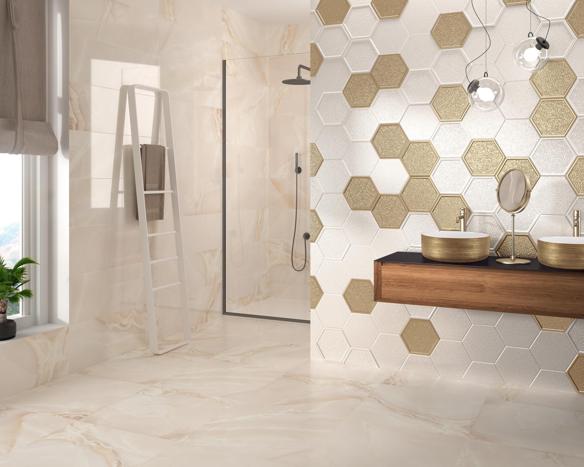 LAVABO HELLER WHITE & GOLD 36X36X12