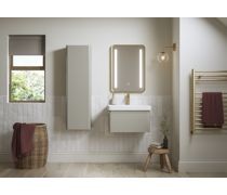Pluto 350mm Wall Hung 1 Door Tall Unit - Matt Latte