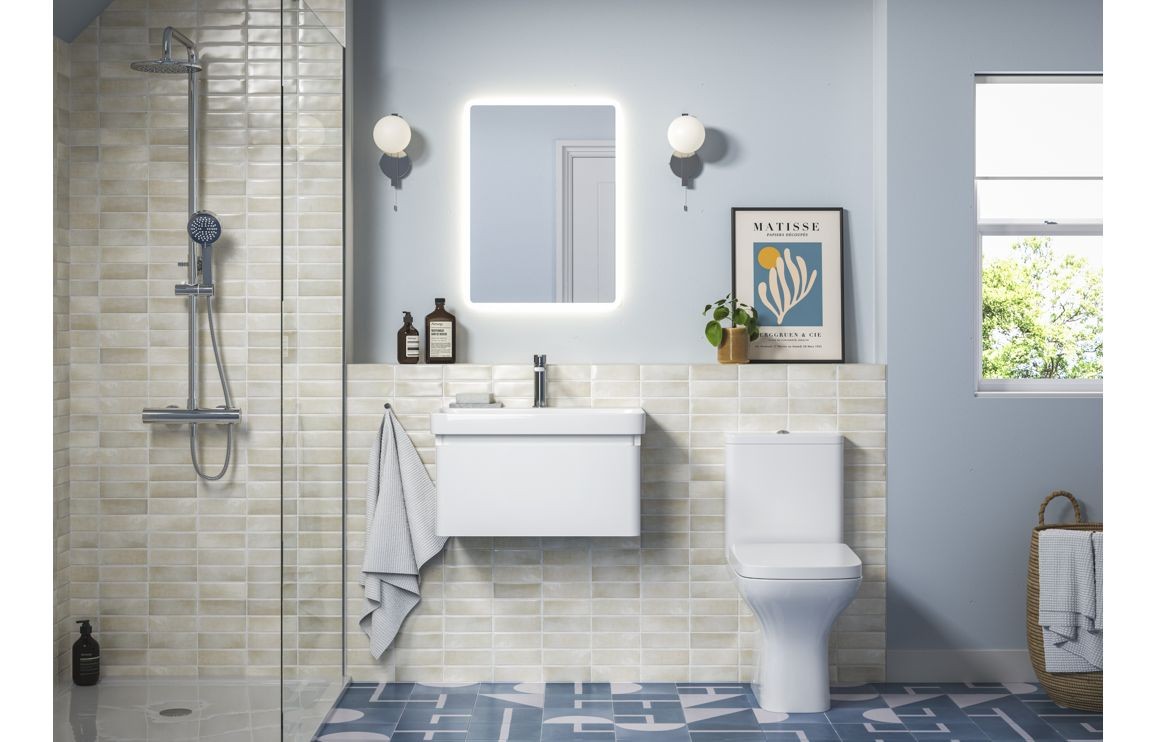 Pluto 500mm Wall Hung 1 Drawer Basin Unit & Basin - Matt White