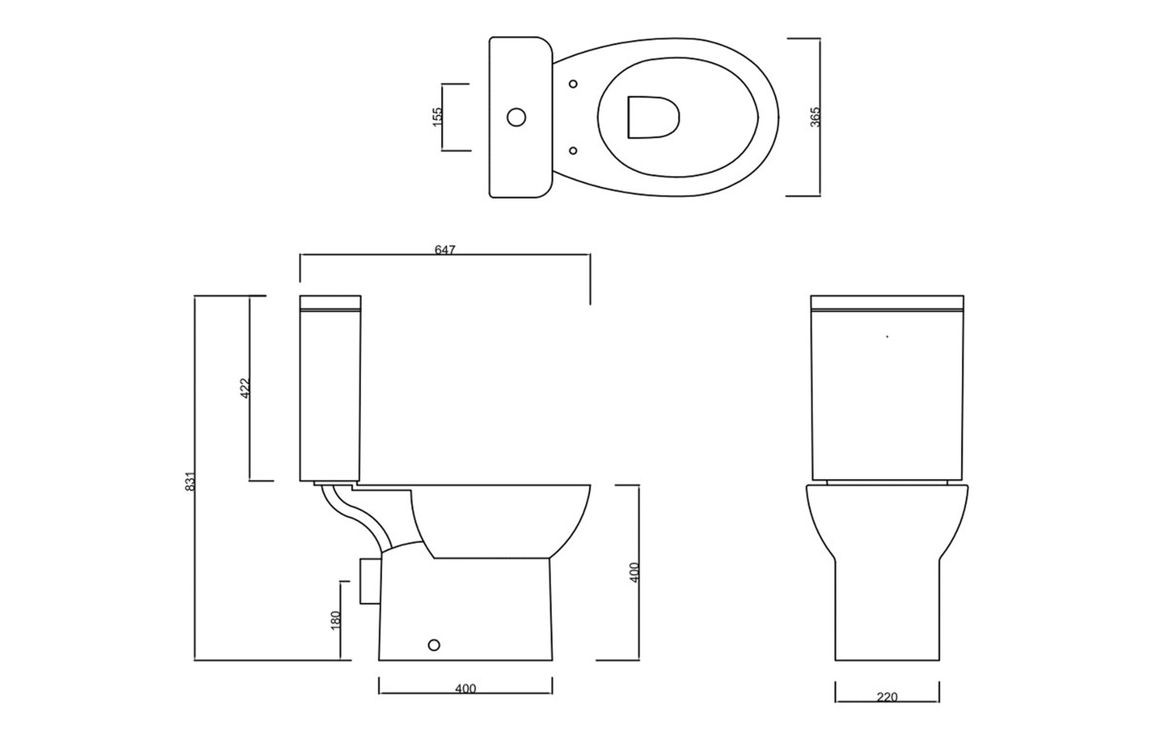 2Go Close Coupled Rimless WC & Soft Close Seat