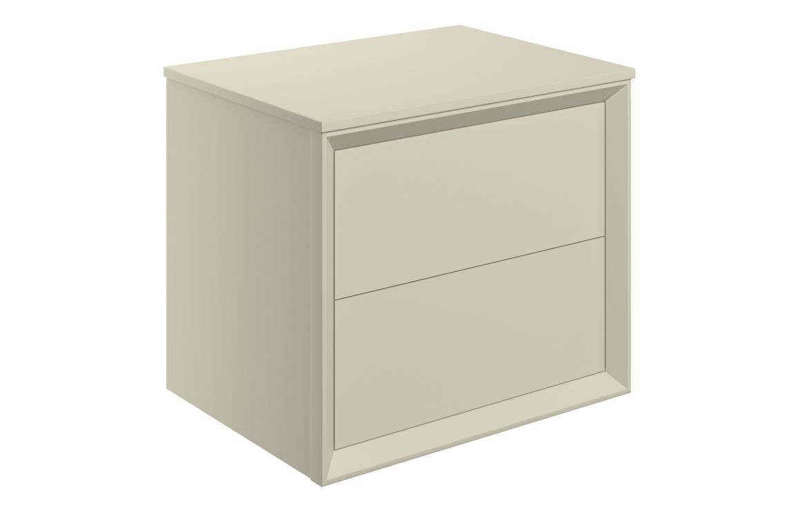 Peach 600mm Wall Hung 2 Drawer Basin Unit & Top
