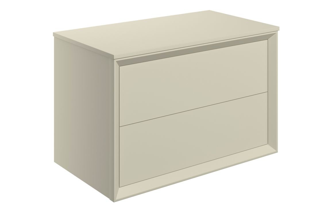 Peach 800mm Wall Hung 2 Drawer Basin Unit & Top