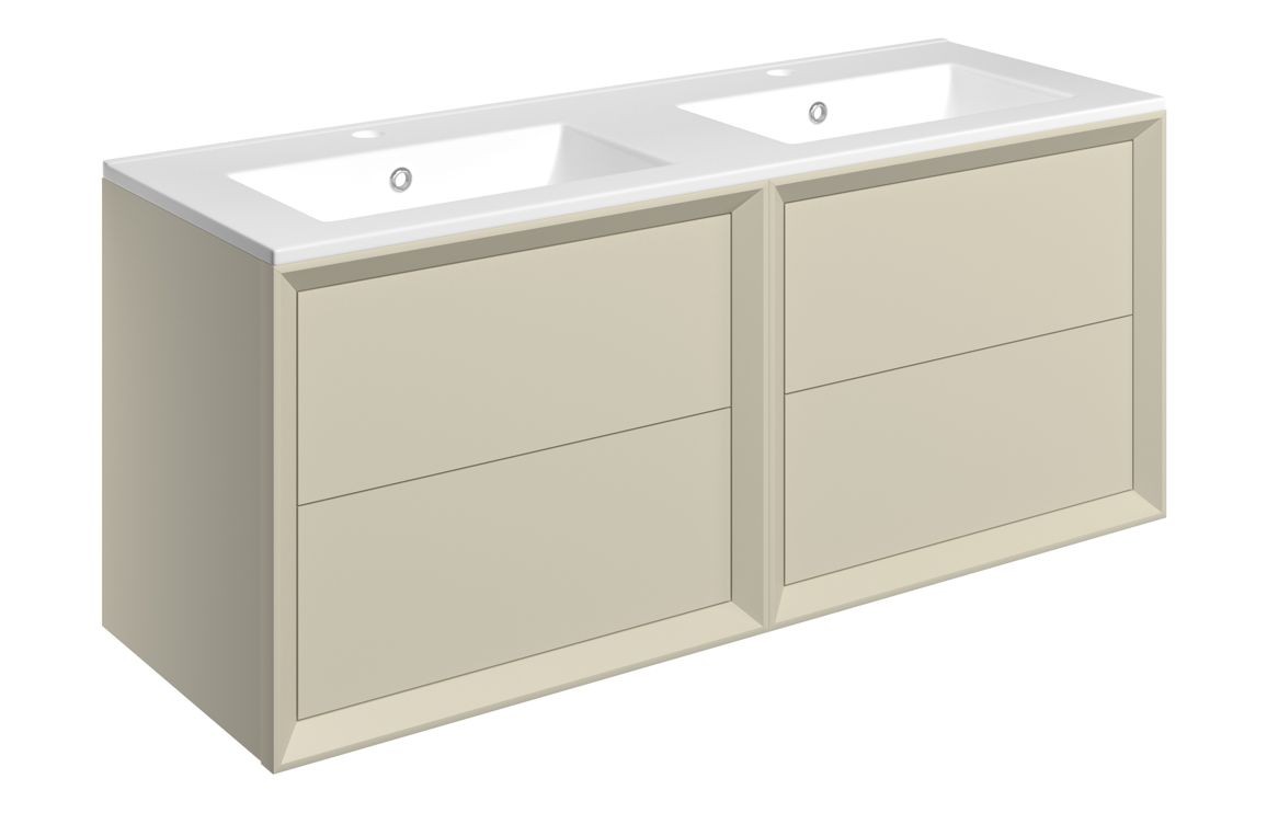 Peach 1210mm Wall Hung 4 Drawer Basin Unit & 0TH Thin Edge Basin