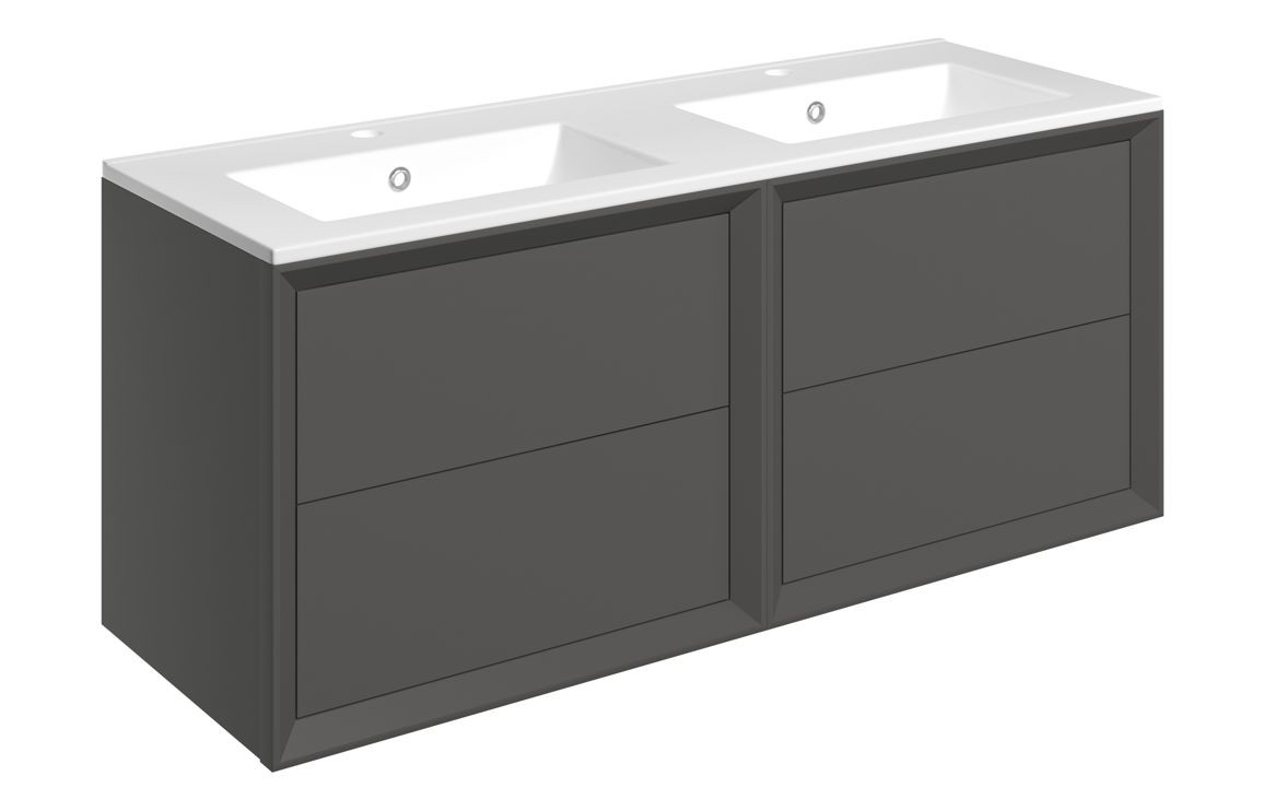 Peach 1210mm Wall Hung 4 Drawer Basin Unit & 0TH Thin Edge Basin