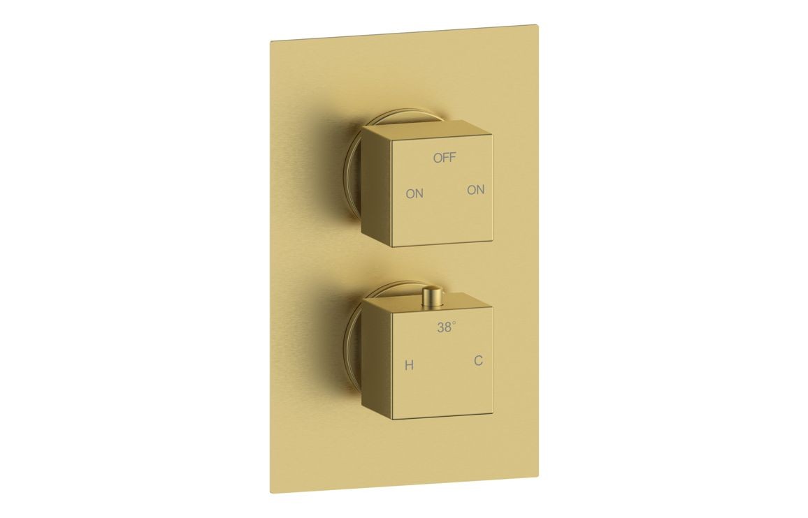 Groves Square Shower Valve & Kit Pack 3 - Brushed Brass
