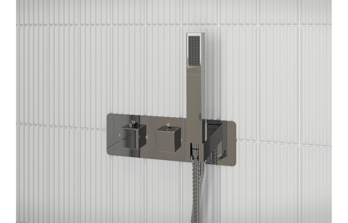 Aero Shower Pack One - Two Outlet Twin Shower Valve w/Handset & ABS Overhead - Chrome