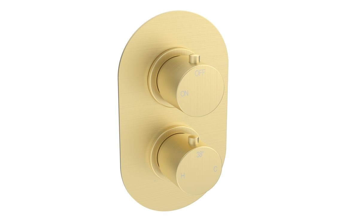 Barley Round Shower Valve & Kit Pack 1 - Brushed Brass
