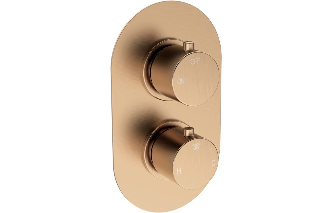 Barley Round Shower Valve & Kit Pack 1 - Brushed Bronze
