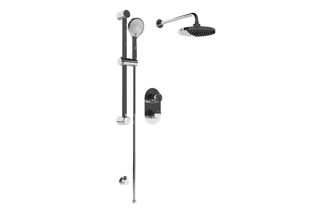 Round Concealed Valve Head & Arm Shower Pack - Chrome